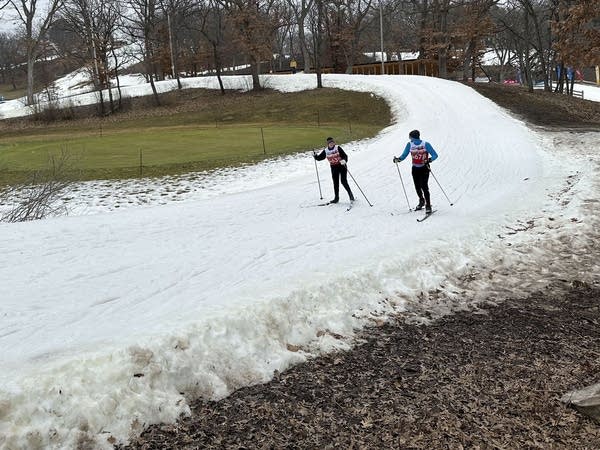 Skiers race 