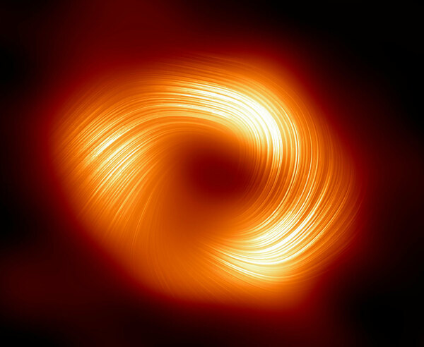 For the first time, we're seeing the Sagittarius A* black hole in polarized light. The Event Horizon Telescope collaboration says the image offers a new look at "the magnetic field around the shadow of the black hole" at the center of the Milky Way.