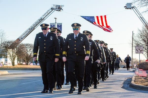 Law enforcement officers and first responders arrive