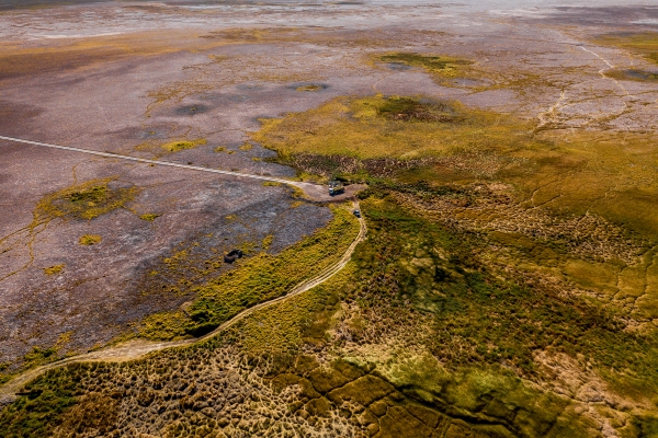 Tilopozo, a former wetland, that according to Peine inhabitants, dried because of the water extraction by Lithium companies. Saturday 13th of April, 2024. Antofagasta, Chile.