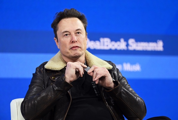 Elon Musk at The New York Times Dealbook conference in November 2023, when he criticized advertisers for boycotting his social media platform, X, after Media Matters and other groups reported on the rise of extremist content on the platform since his 2022 purchase.