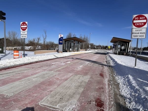 Bus-only lane is painted red