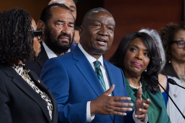 Democratic Rep. Cleo Fields is seen with members of the Congressional Black Caucus on Wednesday at the Capitol. Fields represents the Louisiana congressional district at the heart of the U.S. Supreme Court’s ruling on Wednesday to severely weaken the Voting Rights Act.
