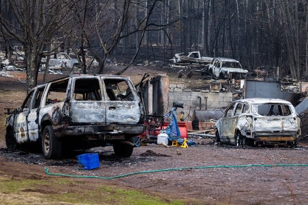 Fire damage to properties on Highway 61