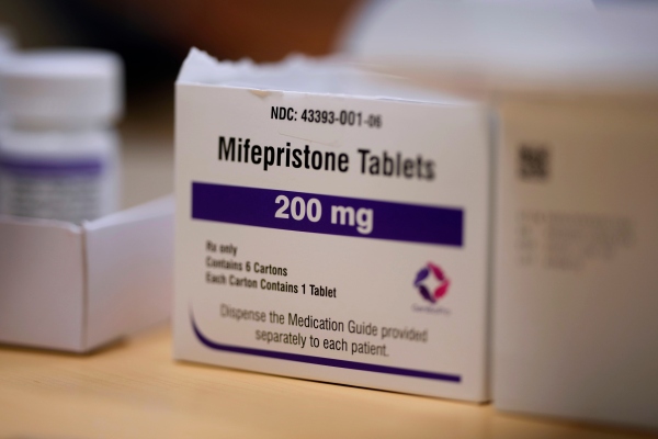 Mifepristone tablets sit on a table at a Planned Parenthood clinic in Ames, Iowa, July 18, 2024.