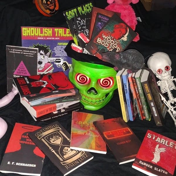 Books on a table