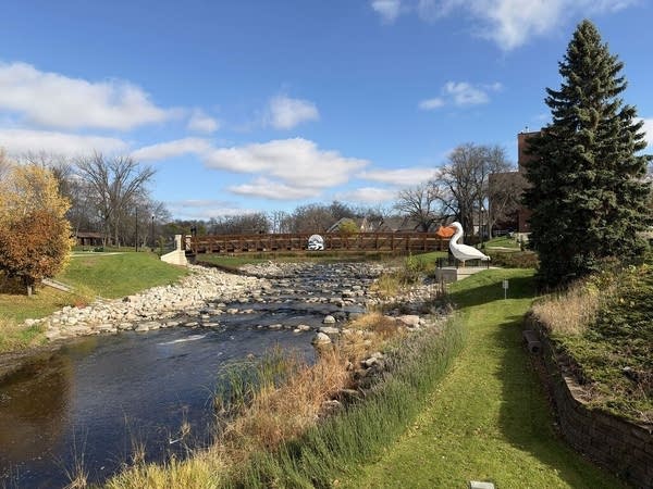 A view of the river in the city of Pelican Rapids.